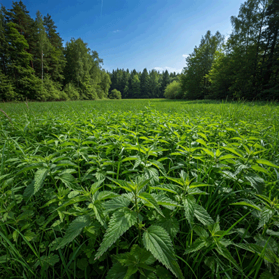 Pokrzywa blisko lasu